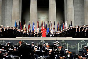 Renée Fleming performs with US Naval Academy Glee Club at Lincoln Memorial 1-18-09 hires 090118-F-4692S-033a