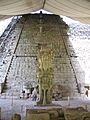 Stela M and the Hieroglyphic Stairway on the archeological site of Copán, a mayan city