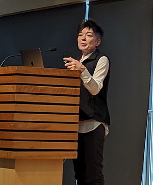 Sue Gardner at WikiConference North America 2023 at Toronto Public Library (cropped).jpg