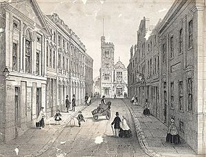 Temple street, Swansea, showing the bank, theatre, post office &c