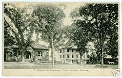 Thompson, Connecticut Public Library 1908 postcard