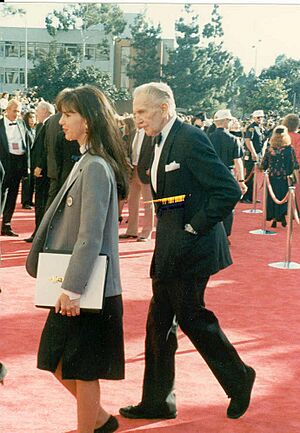 Vincent Price on the red carpet at the 1989 Academy Awards