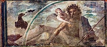 Wall painting - Zeus and Eros - Herculaneum (ins or II basilica-augusteum) - Napoli MAN 9553