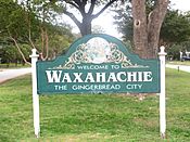Waxahachie, TX welcome sign IMG 5588