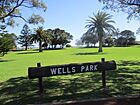 Wells Park sign, Kwinana Beach, September 2019.jpg