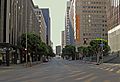 Wilshire Boulevard at Hope Street, downtown Los Angeles, California