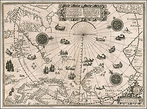 1598 map of the Polar Regions by Willem Barentsz