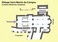 Abbaye Saint-Martin du Canigou, Grundriss Oberkirche, Handskizze
