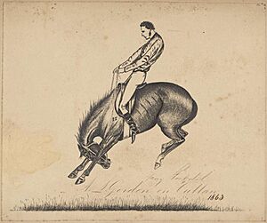 Adam Lindsay Gordon riding Outlaw
