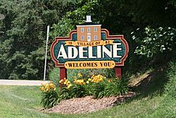 Sign leading into Adeline