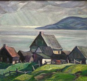 Afternoon, the Village of Cap-à-l'Aigle Overlooking the St. Lawrence River, 1950