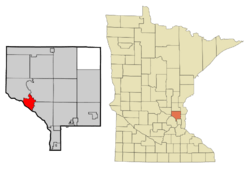Location of the city of Anokawithin Anoka County, Minnesota