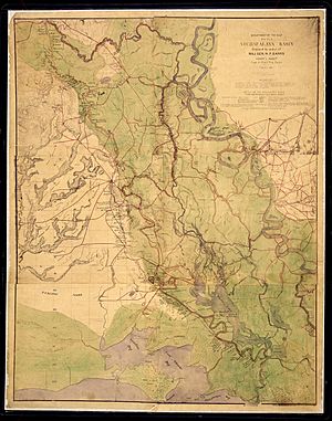 Atchafalaya Basin. Prepared by order of Maj. Gen. N. P. Banks. Henry L. Abbot, Capt. & Chief Top. Eng'rs., Feb.... - NARA - 305632