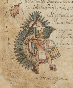 Axayácatl en la batalla de Tlatelolco, en el folio 26r