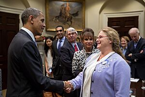 Barack Obama with small business owners in the Roosevelt Room