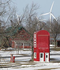 Big Pump and wind farm in the Tri-County Historical Park