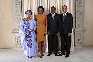 Blaise Compaore with Obamas