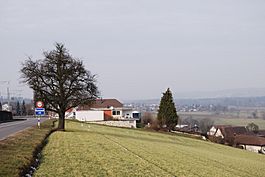 Village entry of Boniswil at the cantonal road coming from Birrwil