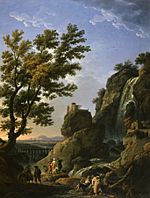 Claude-Joseph Vernet - Landscape with Waterfall and Figures - Walters 372411