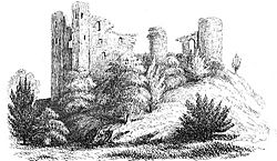 Clun Castle - Victorian sketch