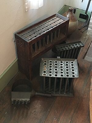 Colonial candle molds at fruitlands
