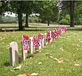 Confederate cemetery tombstone flags