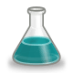 Conical flask teal.svg