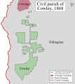 Cowley Civil Parish Map 1868