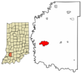 Daviess County Indiana Incorporated and Unincorporated areas Washington Highlighted 1880504
