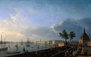 Deuxieme vue du port de Bordeaux prise du château Trompette