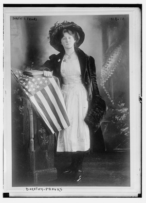 Dorothy D. Frooks standing at flag-draped dais LCCN2014684753.tif