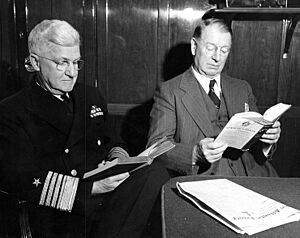 Harold Stark & Frank Knox in UK, 1943