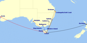 Hobart Airport routes April 2021