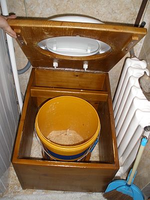 Humanure dry toilet inside view, Mongolian family house, Ulaan Baatar 2010, by Wolfgang Berger (6211327744)
