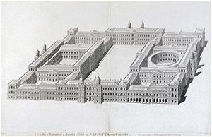 Ingo Jones plan for a new palace at Whitehall 1638