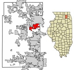 Location of South Elgin in Kane County, Illinois