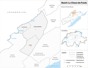 Location of La Chaux-de-Fonds District