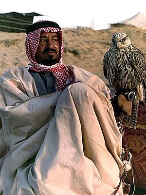 King Khalid with a Falcon