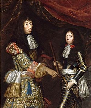 Le Grand Condé with his son Henri Jules, Duke of Enghien (future Prince of Condé) by Claude Lefèbvre.jpg