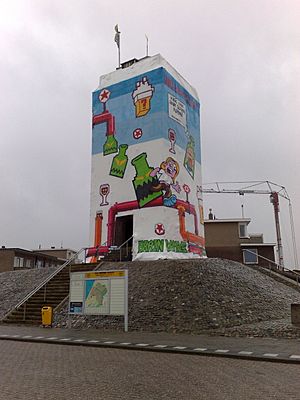 Lighthouse with graffiti