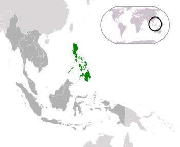 Location of the Philippines – green  in ASEAN – gray