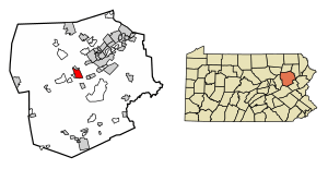 Location of Nanticoke in Luzerne County, Pennsylvania.