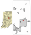 Madison County Indiana Incorporated and Unincorporated areas Country Club Heights Highlighted 1815364