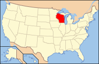 Wisconsin's location in the United States