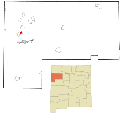 Location of Yah-ta-hey, New Mexico