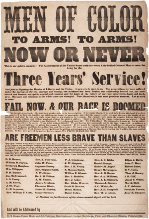 Men of Color Civil War Recruitment Broadside 1863