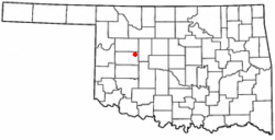 Location of Thomas, Oklahoma