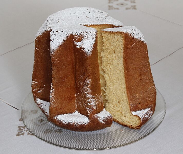 Pandoro with slice