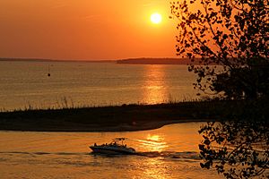 Rathbun Lake-Sunset Boat