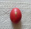 Red Paschal Egg with Cross